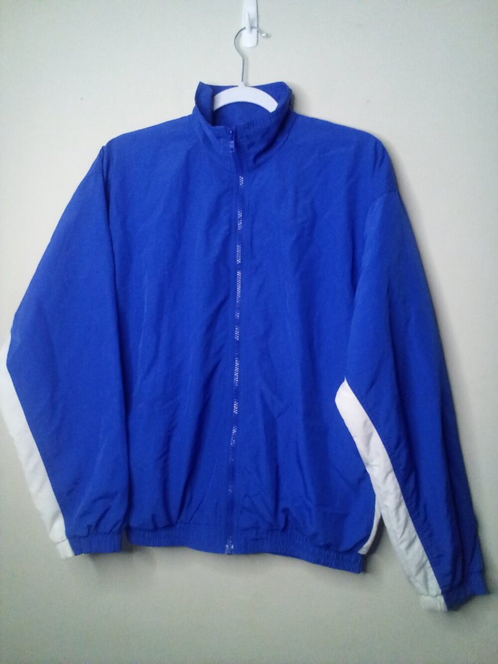 Tonix Jacket Men S Windbreaker Full Zip Nylon Blue White
